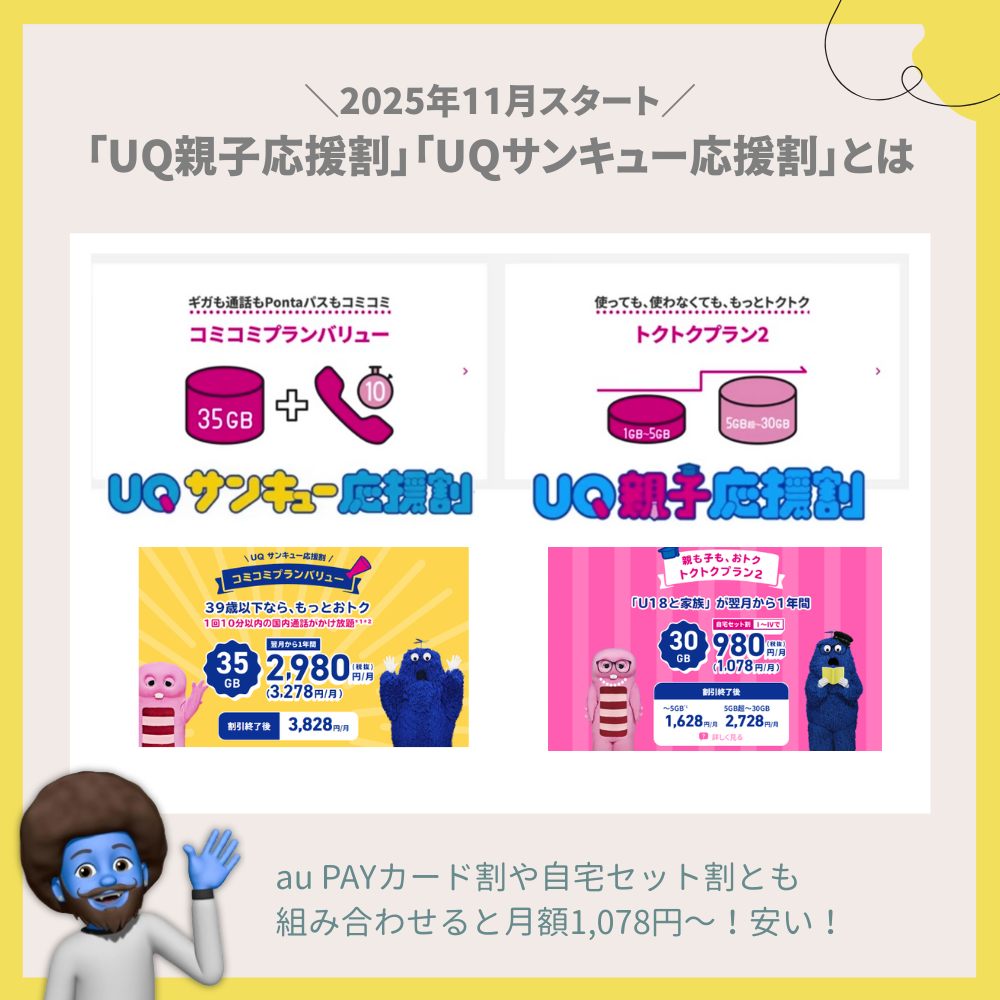 UQ親子応援割＆UQサンキュー応援割とは
