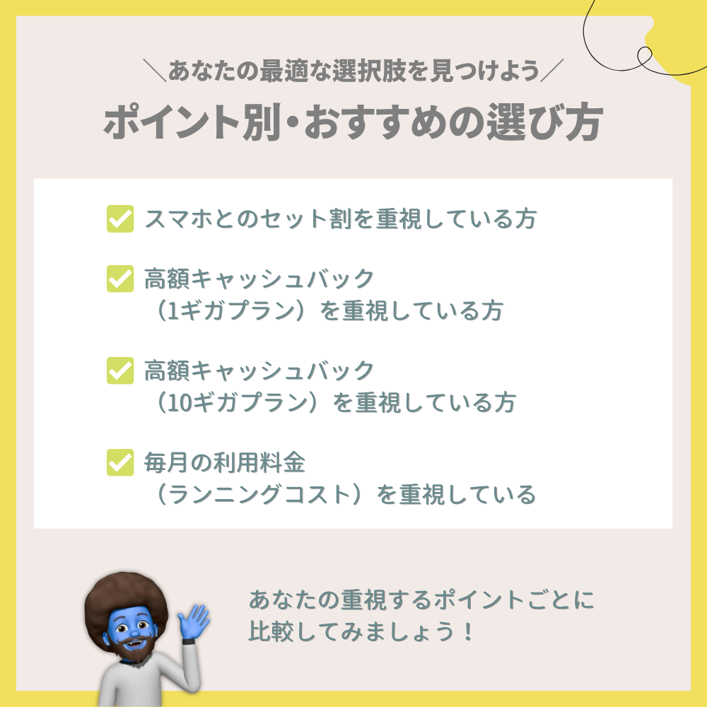 あなたの重視ポイント別・おすすめの選び方