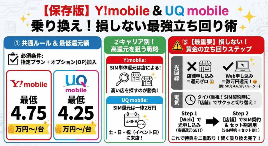 ワイモバイル・UQモバイル乗り換え