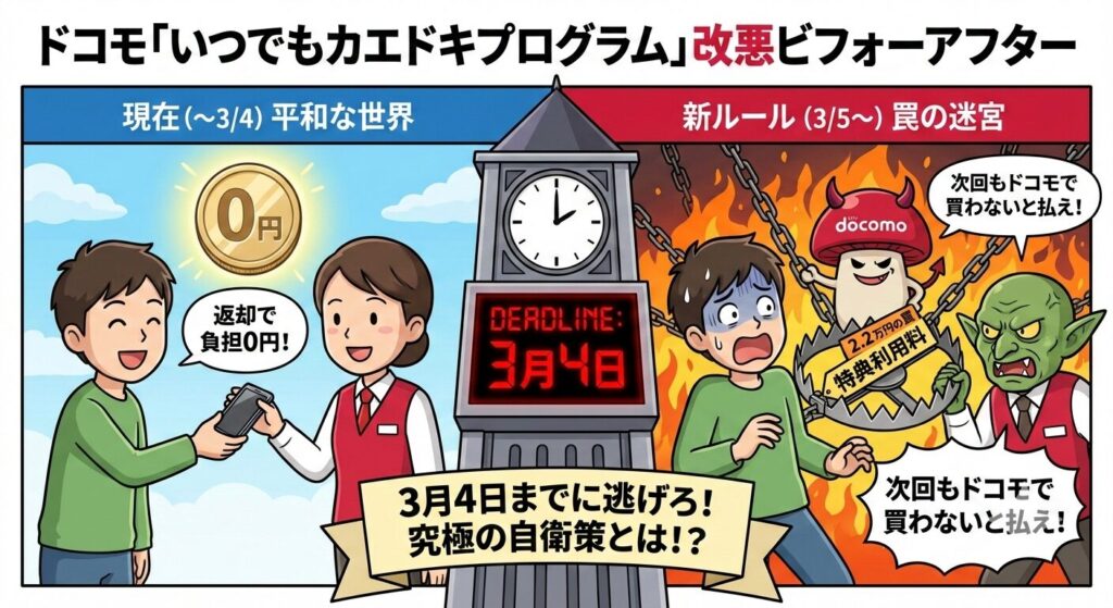 いつでもカエドキプログラムとは？3月5日から何が変わるのか