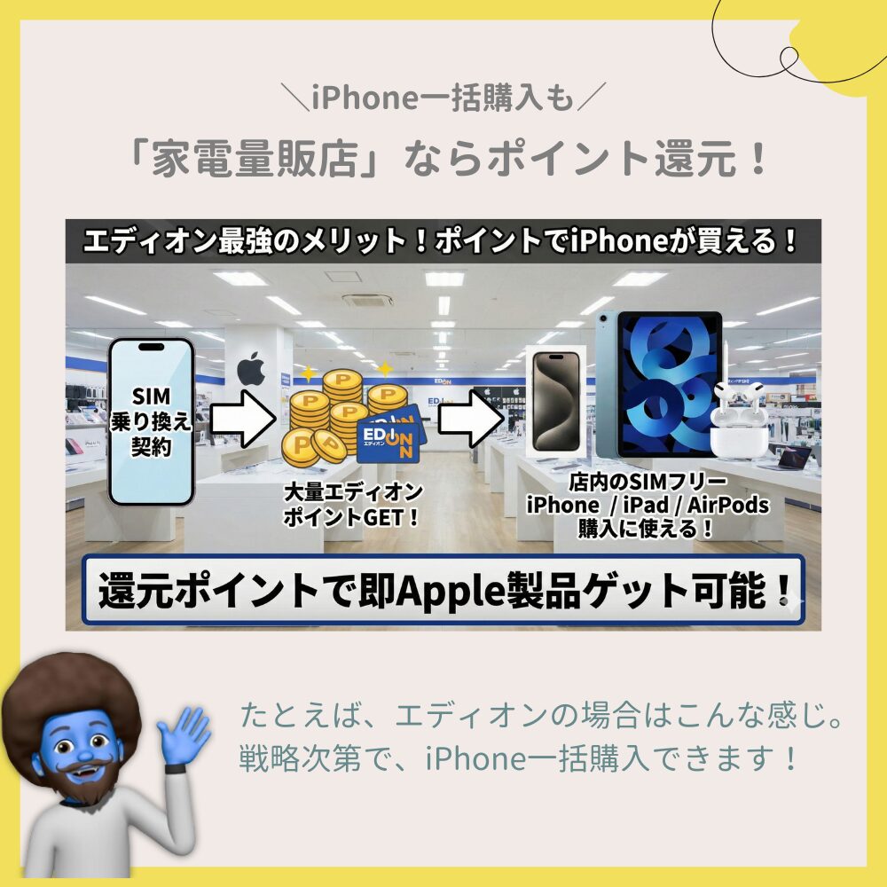 ただし「家電量販店」ならポイント還元・一括購入で安くなる可能性も