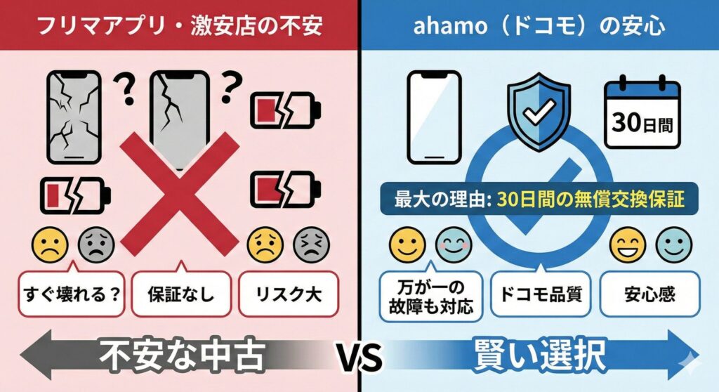 フリマアプリとahamo(ドコモ)の比較