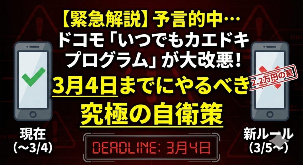 今すぐやるべきこと｜3月4日がタイムリミット