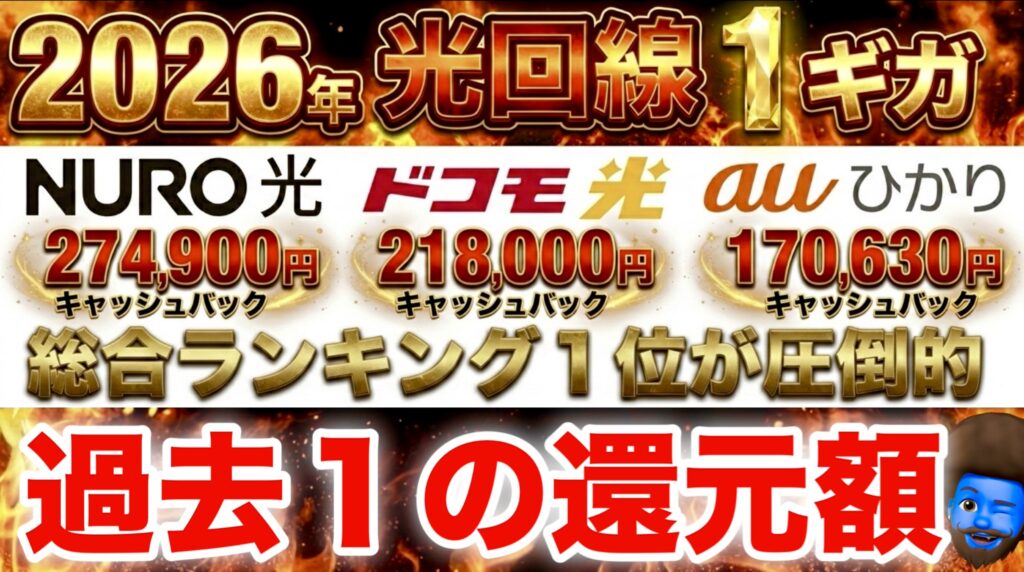 1ギガ光回線おすすめランキング