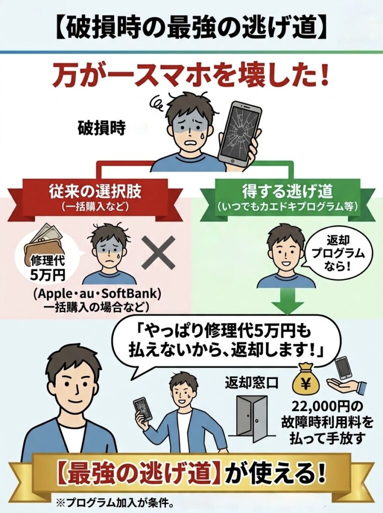 「画面割れ保険」としての価値も見逃せない