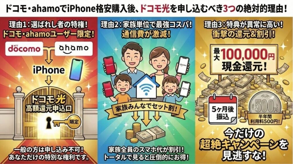 ドコモ光を選ぶべき3つの理由