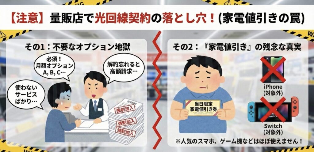 ビックカメラで光回線を契約するのは損！