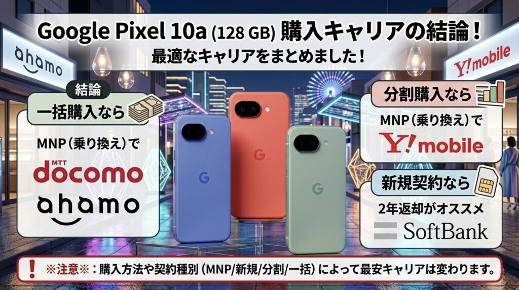 Pixel 10a 128GBの最安はどこ？買い方で最適解が変わる