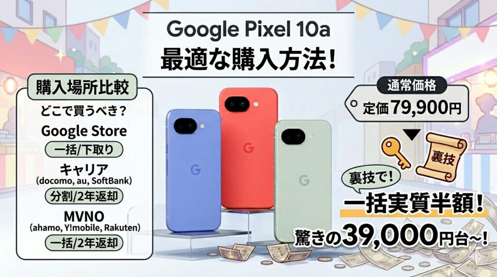 Pixel 10aを最安で買う窓口はここ