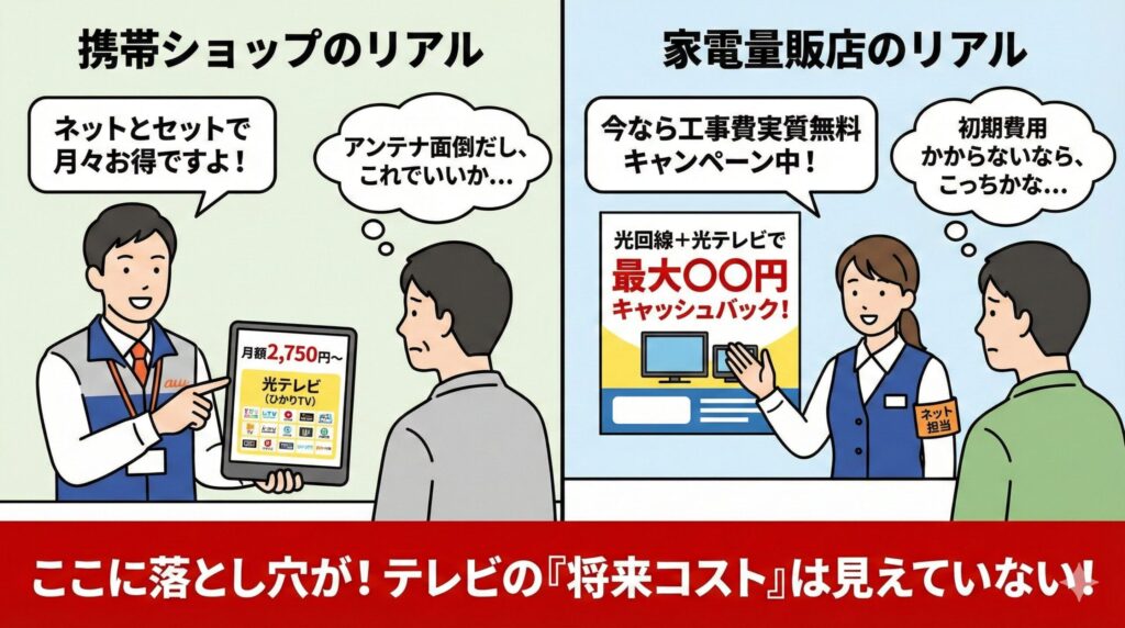 携帯ショップや量販店のリアル