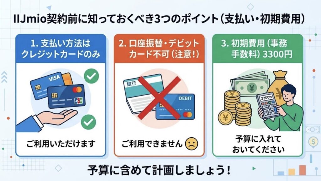 支払いはクレジットカードのみ・事務手数料3,300円