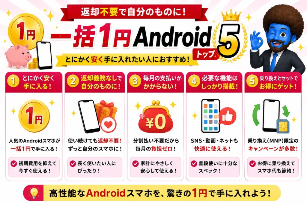 一括1円Androidトップ5
