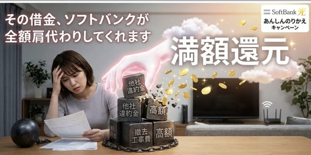 他社の違約金・工事費残債を最大10万円で補填