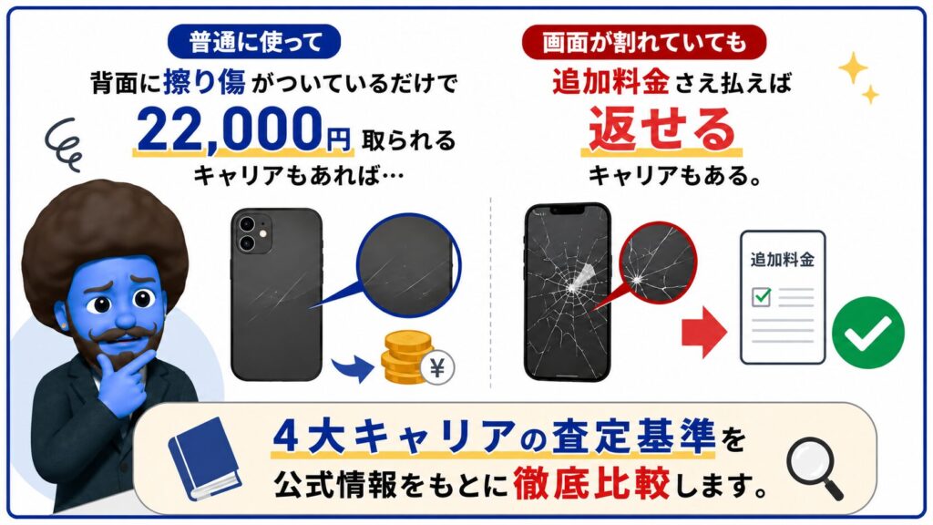 4キャリアの査定基準を徹底比較