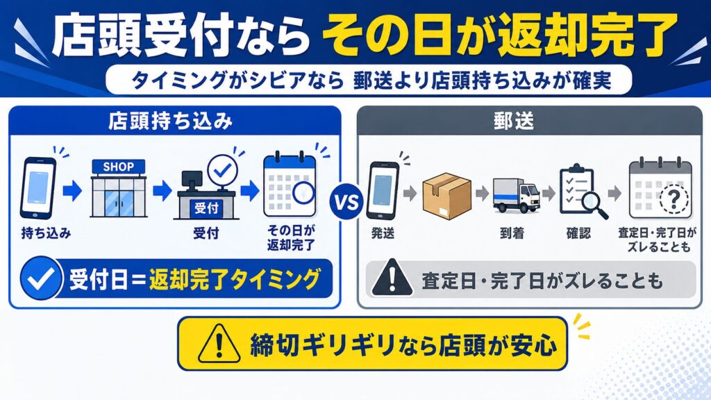 「返却完了」は投函日ではなく倉庫到着・点検日