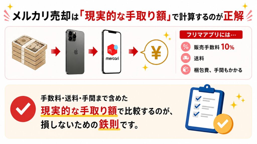 メルカリ売却は「現実的な手取り額」で計算するのが正解