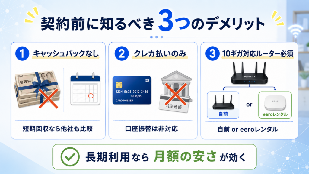 契約前に知っておきたい3つのデメリット