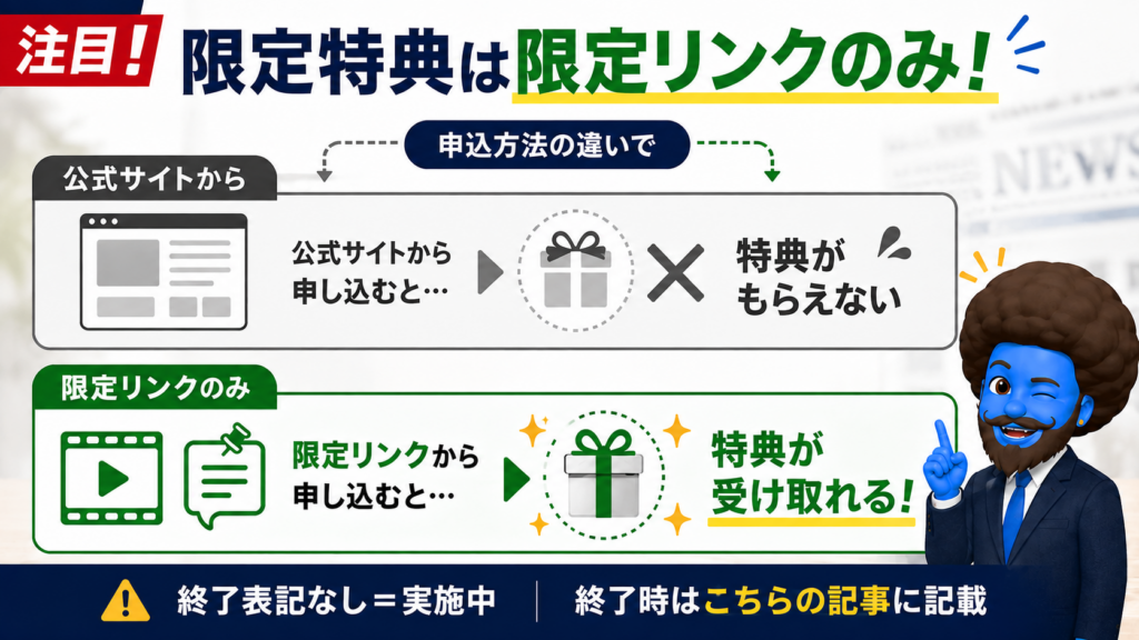 特典を受け取るための申し込み手順