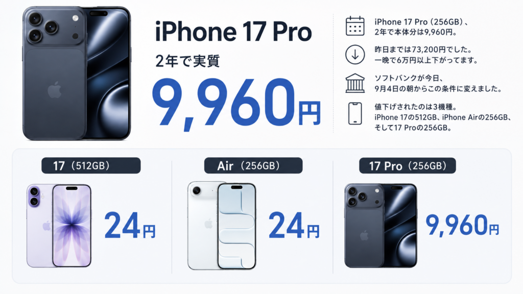 17 Pro・17・Airの返却時負担はいくらになった？