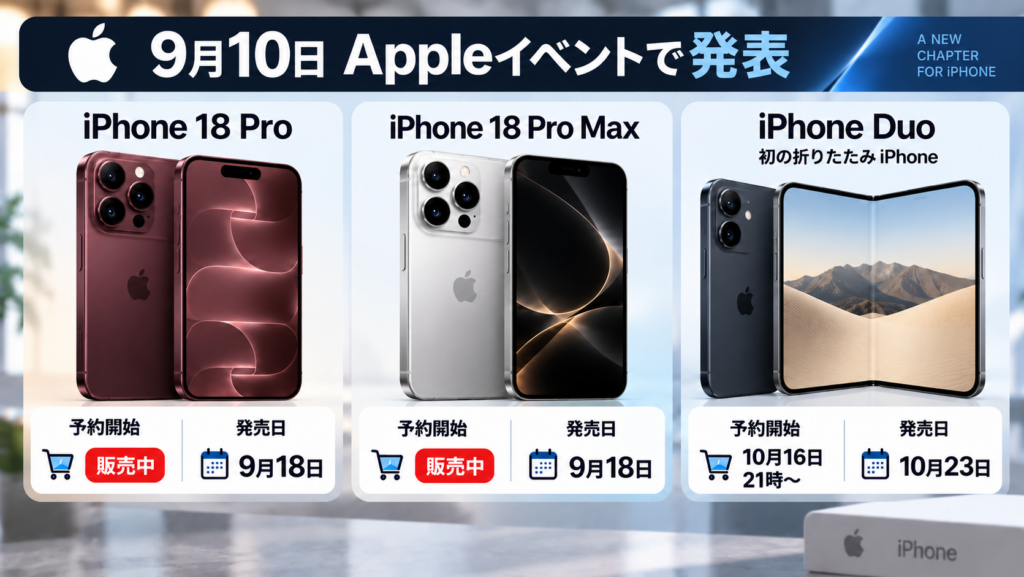 2026年9月のAppleイベントで発表された機種は？