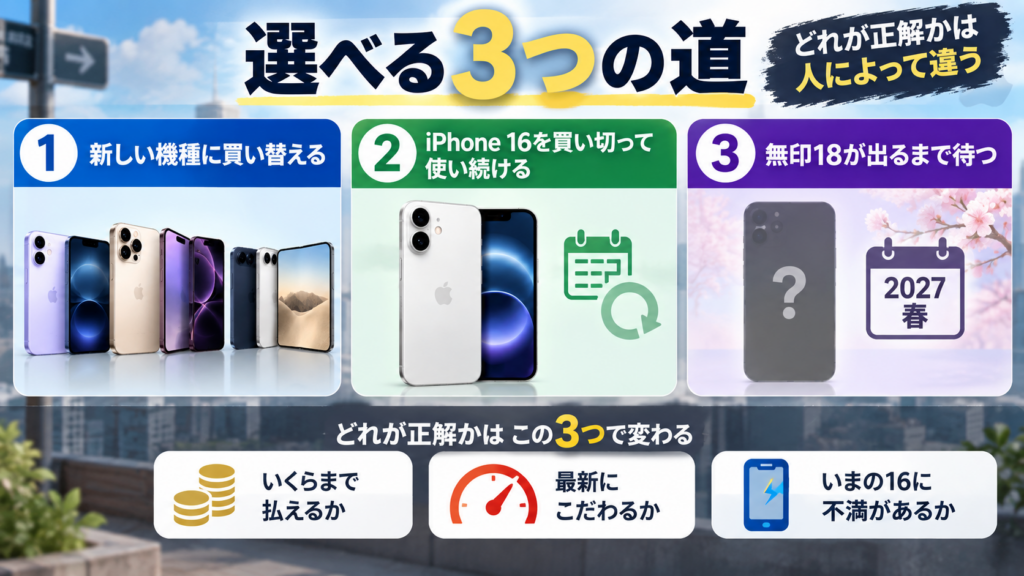 iPhone 16の2年返却どうする？選べる3つの道