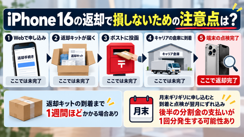 iPhone 16の返却で損しないための注意点は?