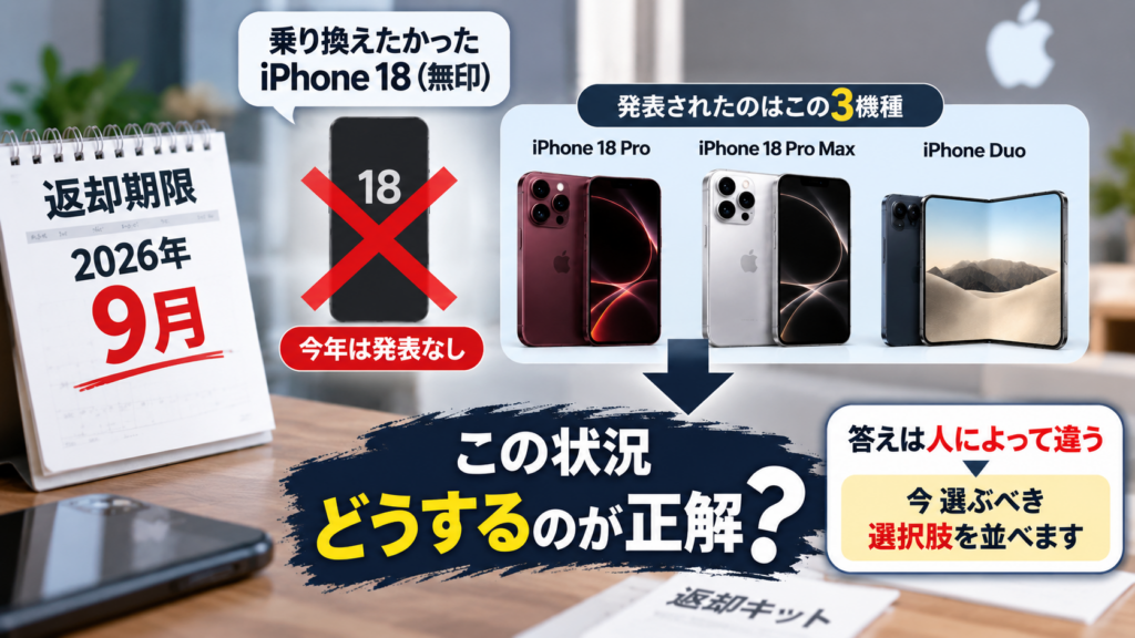 まとめ：iPhone 16は返却して、予算に合う機種へ乗り換えよう