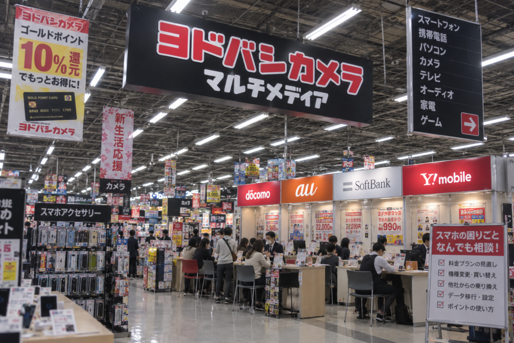 ヨドバシカメラでMNP乗り換えするといくらもらえる？