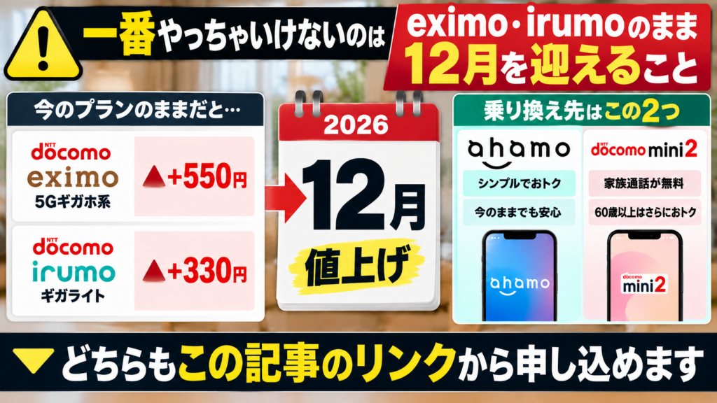 一番やってはいけないことはeximo・irumoを放置すること