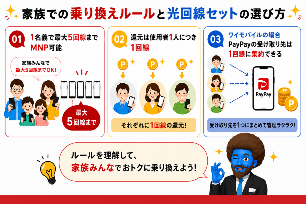 家族でまとめて乗り換える場合は？