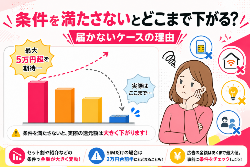条件を満たさないとどこまで下がる？届かないケースの理由