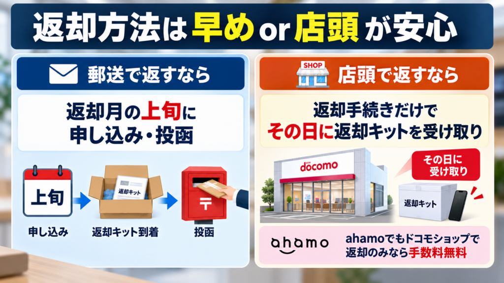 郵送と店頭、どっちで返すのが確実？
