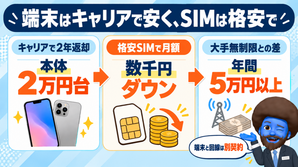 18 Proをソフトバンクで買ってSIMだけ替えたら、総額いくら？