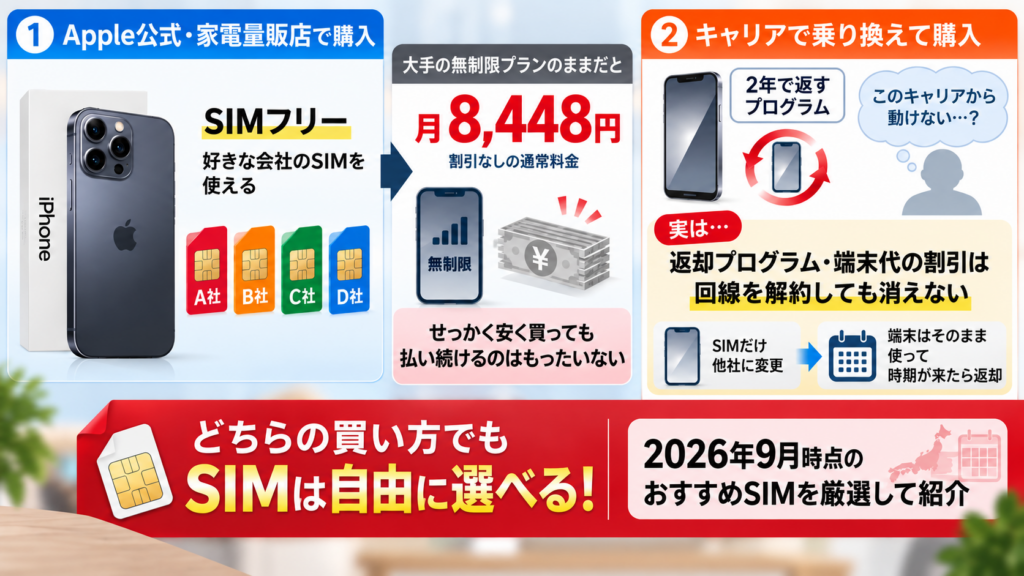 Apple公式・量販店で一括購入した18 ProはSIMフリー？
