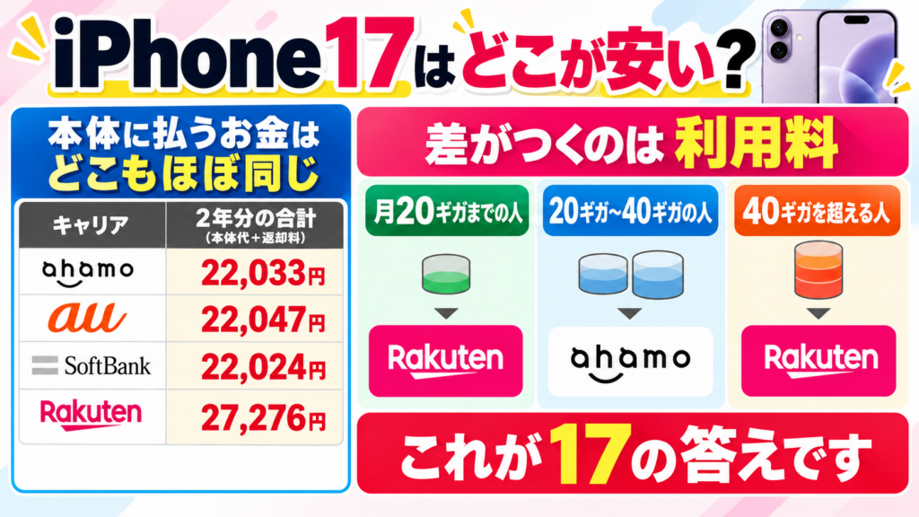 iPhone 17はどこが安い？