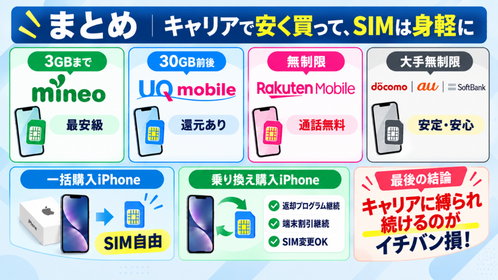 まとめ：18 Proは「キャリアで安く買って、SIMは身軽に」が正解