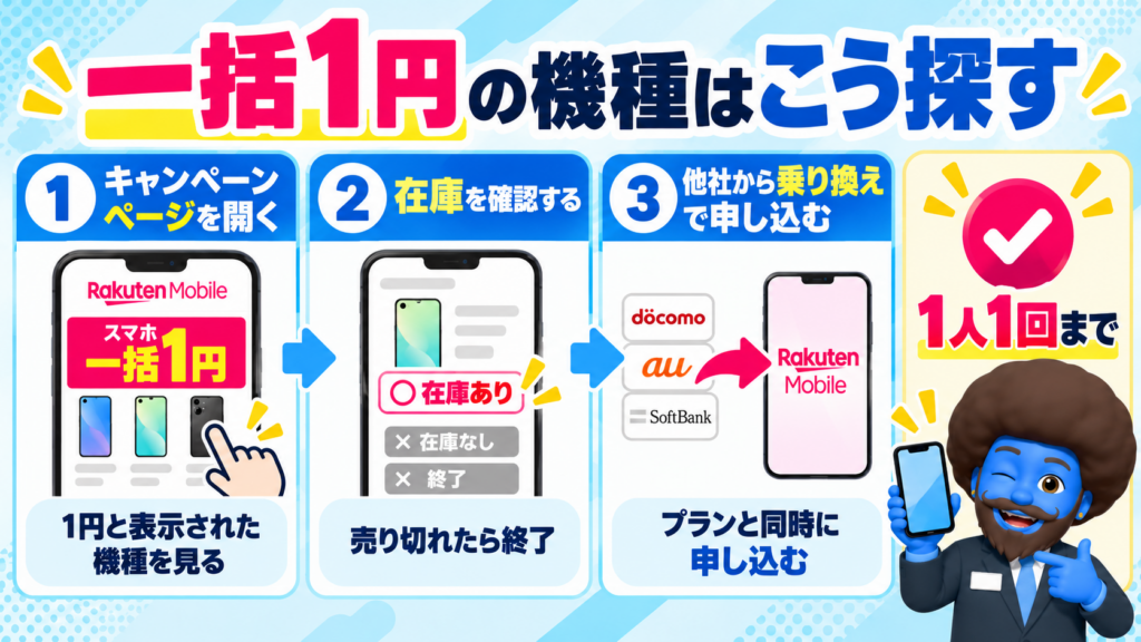 一括1円の対象機種は？在庫の確認方法