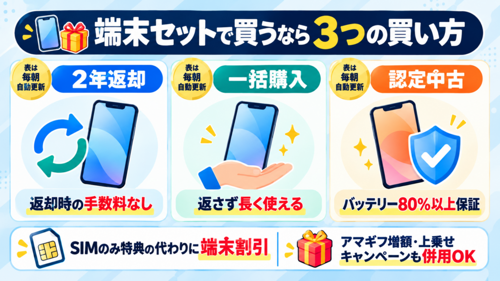 端末とセットで買う人の還元は？