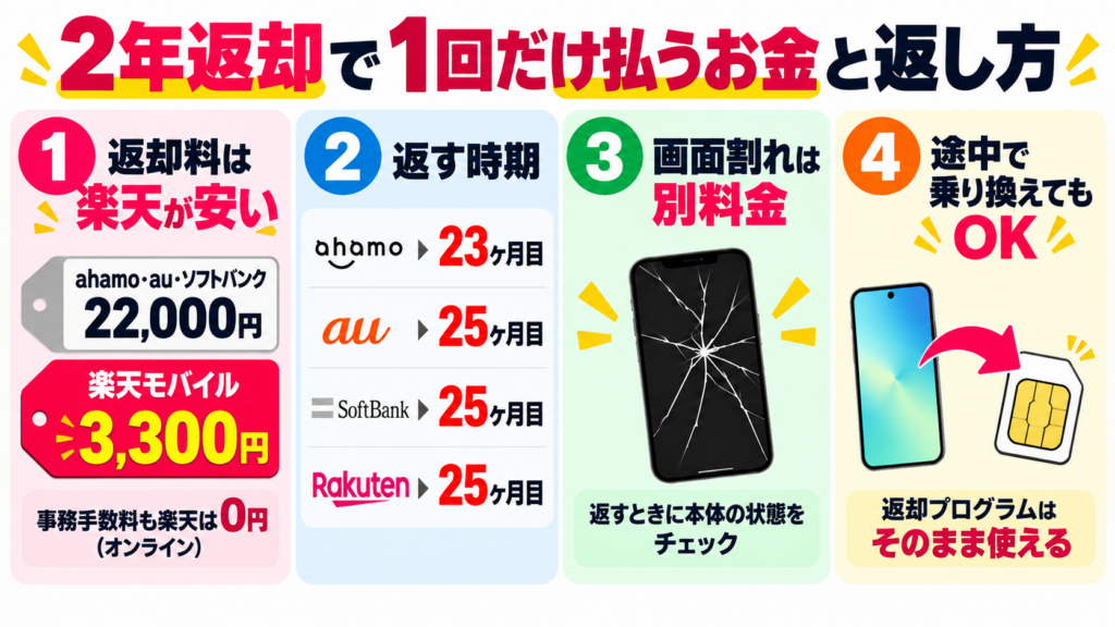 返却料と事務手数料は他社と何が違う？